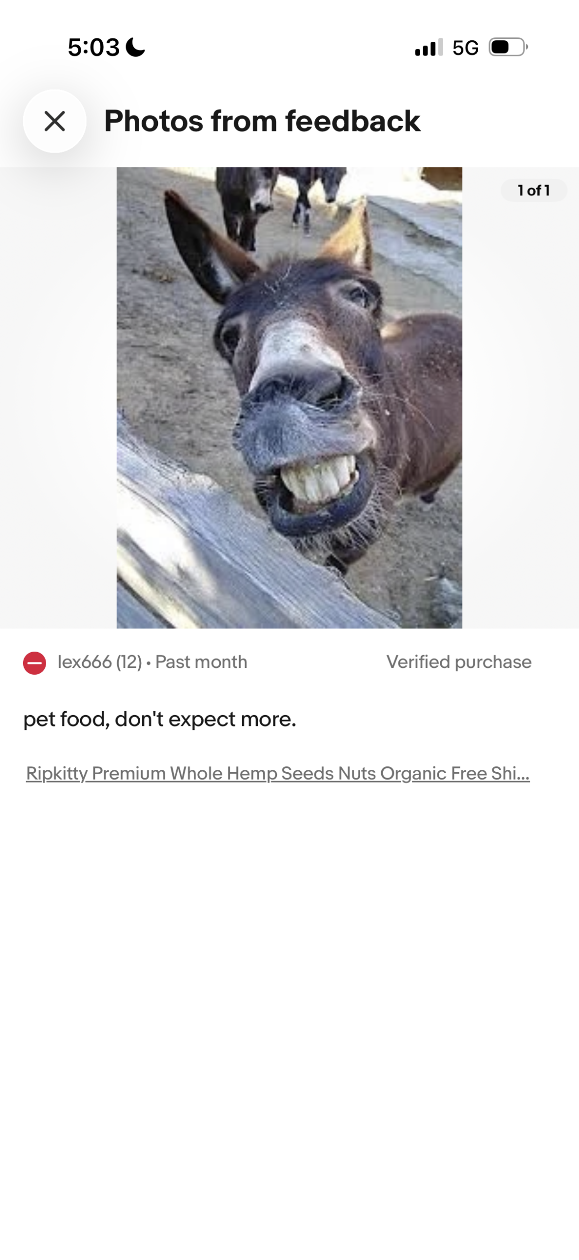 eBay donkey feedback